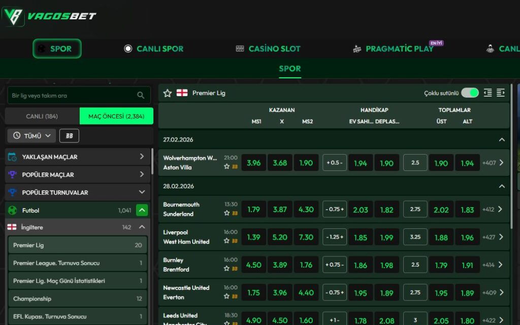 vagosbet spor bahisleri oranı